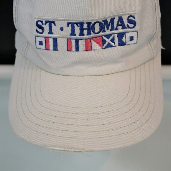 Vintage St Thomas Maritime Signal Flags Trucker Cap Snapback Distressed Hat - Picture 3 of 7